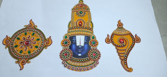 Decorative Handmade Rangoli - Lord Venkateshwara