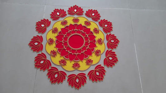 Decorative Handmade Rangoli - Floral Design Set